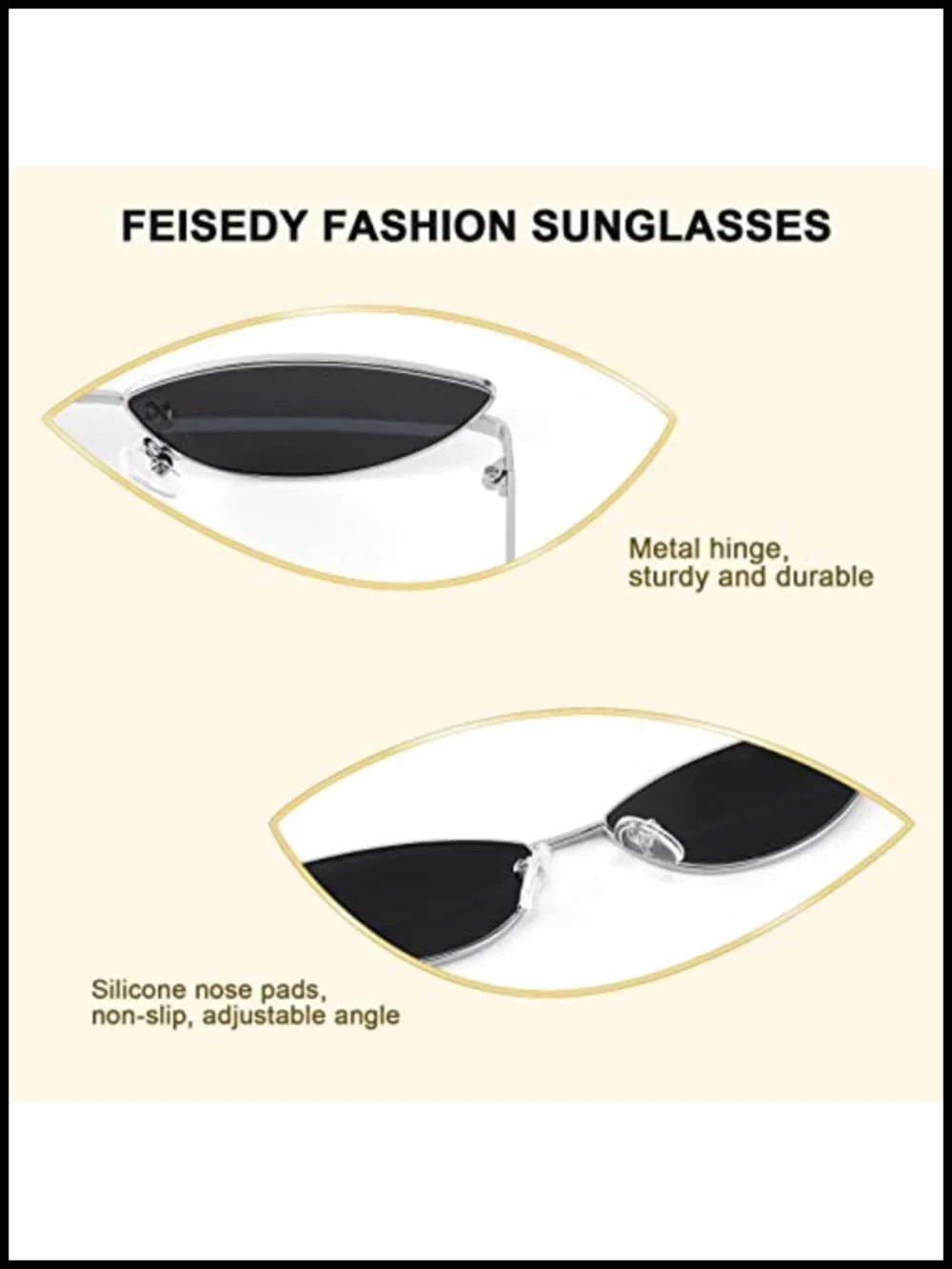 Retro Cateye Sunglasses for Women Men Y2K Wrap Around UV400 Metal Frame